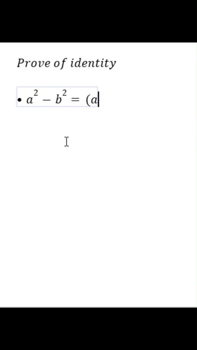 Difference of Squares Formula | a² - b² = (a - b)(a + b)