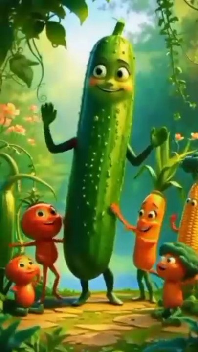 Dancing veggie party in garden 🍅🥒🥕🥦
