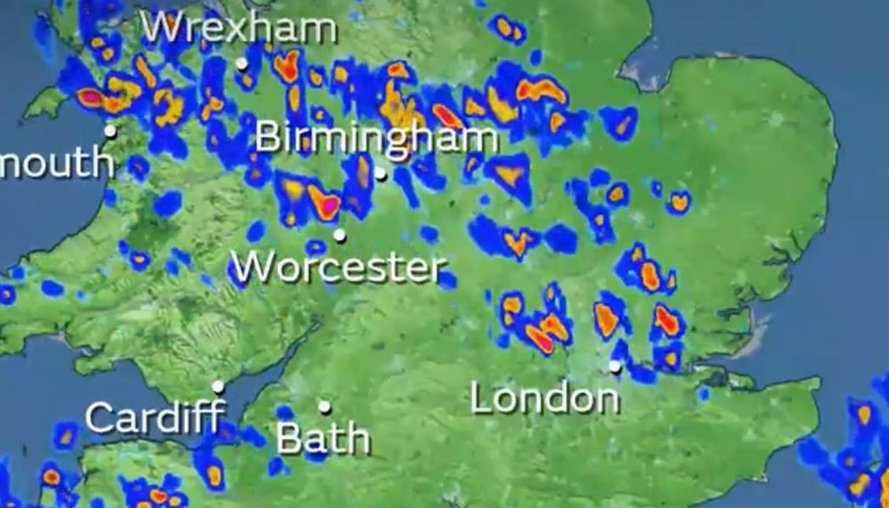 Met Office map shows rain