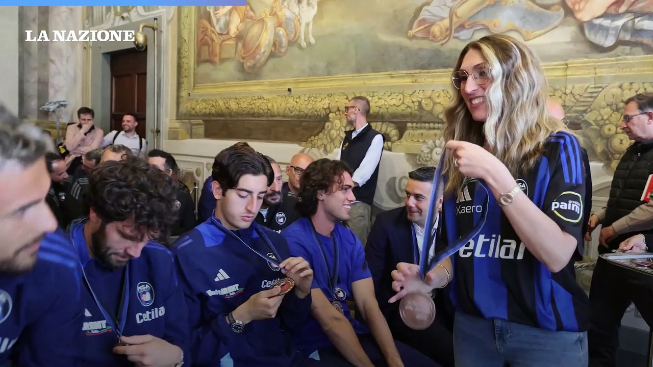 Cerimonia di premiazione del Pisa per la promozione in Serie A in Comune