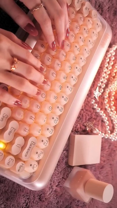 Cosmetics 🧡 ASMR Cute Keyboard Typing ⌨️ Lofree DOT  Foundation