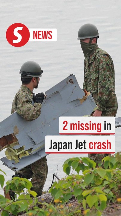 Search continues for 2 missing crew after jet crashes in central Japan