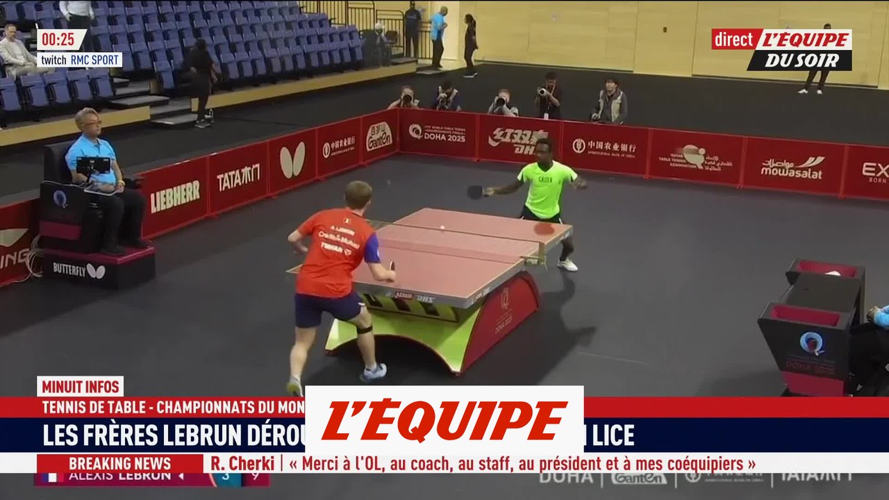 Alexis Lebrun expéditif, Félix Lebrun s'impose largement - Tennis de table - Mondiaux (H)