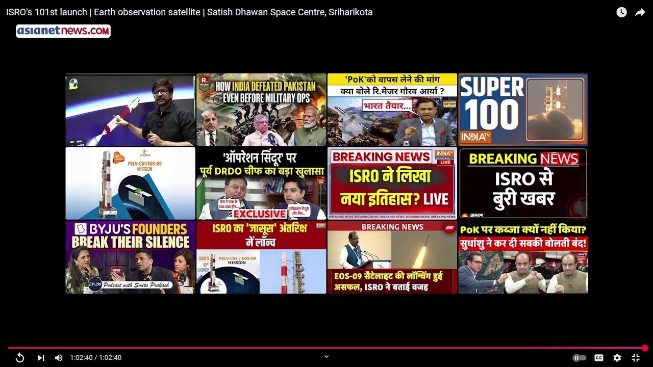 ISRO's 101st Launch 🔴 Earth Observation Satellite | PSLV-C61 | Sriharikota