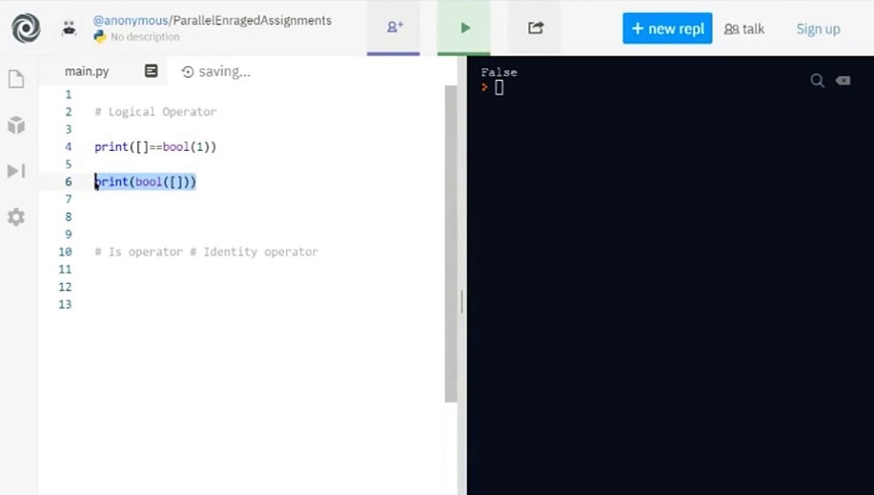 Lecture 52: An Identity Operators in Python