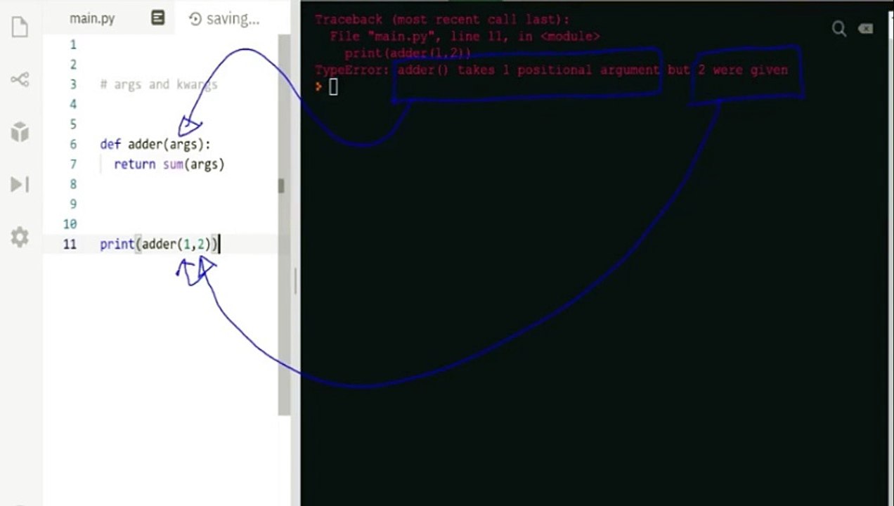 Lecture 67: What are *args and **kwargs used for in Python functions?