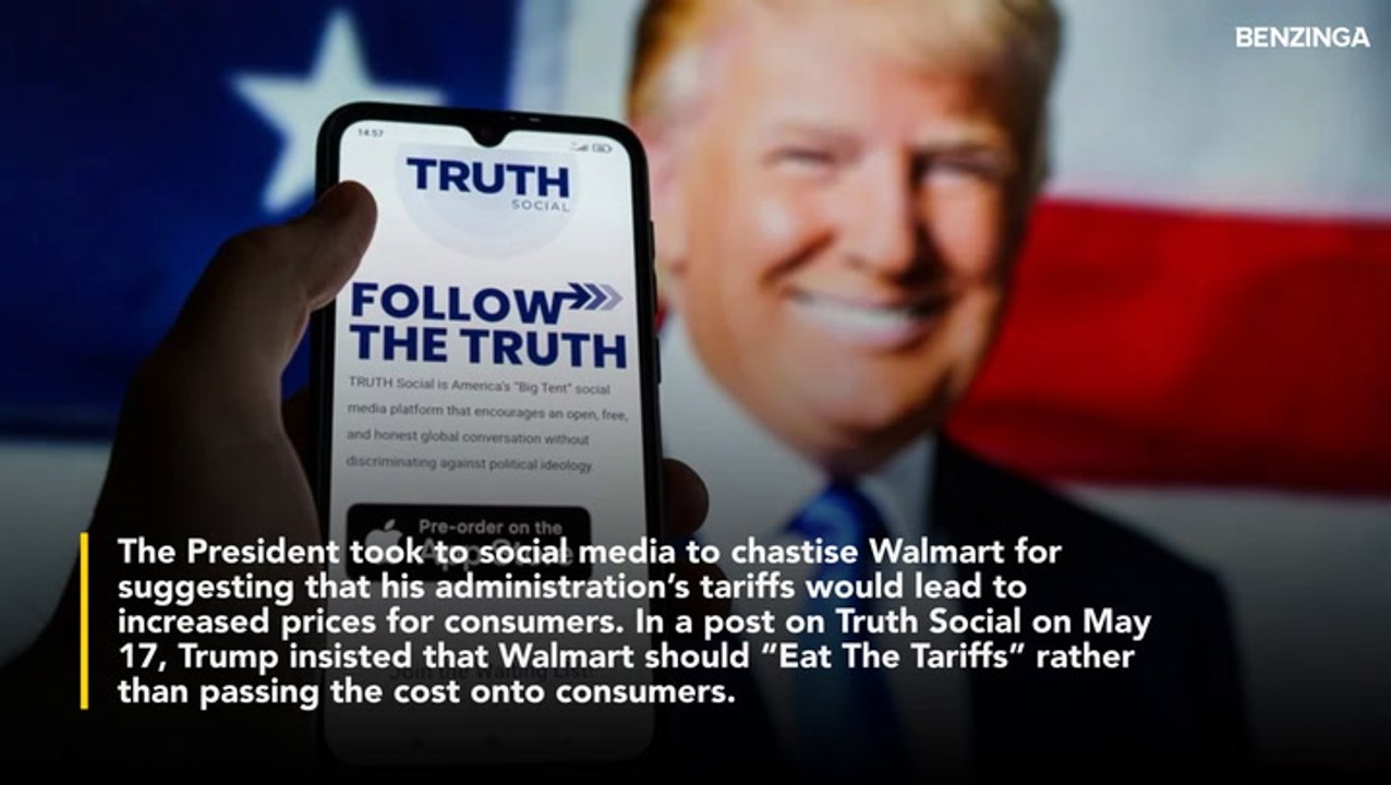 Walmart Responds To Trump's 'Eat The Tariff' Remark: '...Worked To Keep Our Prices As Low As Possible And We Won't Stop'