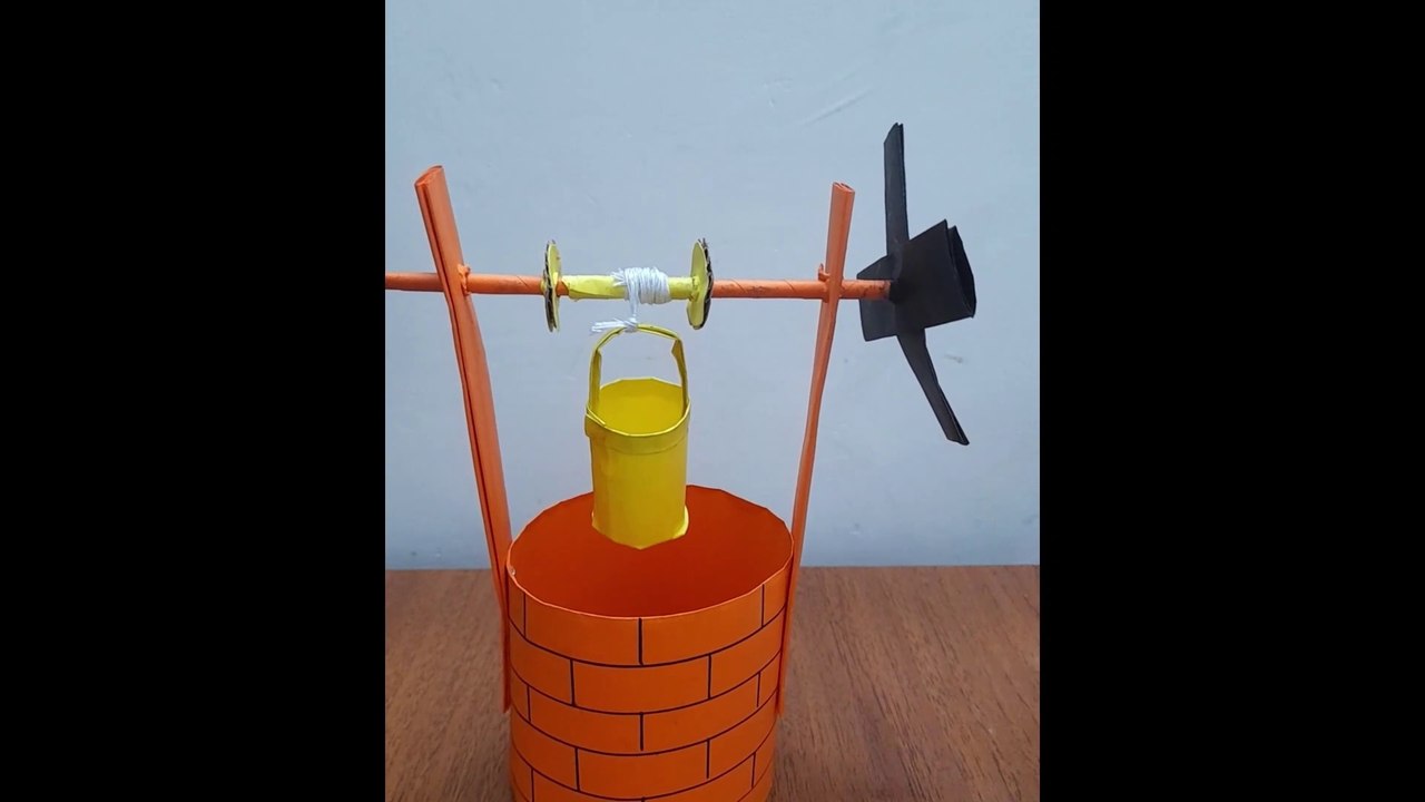 How to Make a Paper Well Model with Working Bucket | DIY Moving Craft