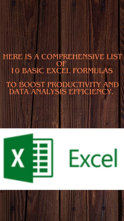 10 Basic Excel Formulas #shorts