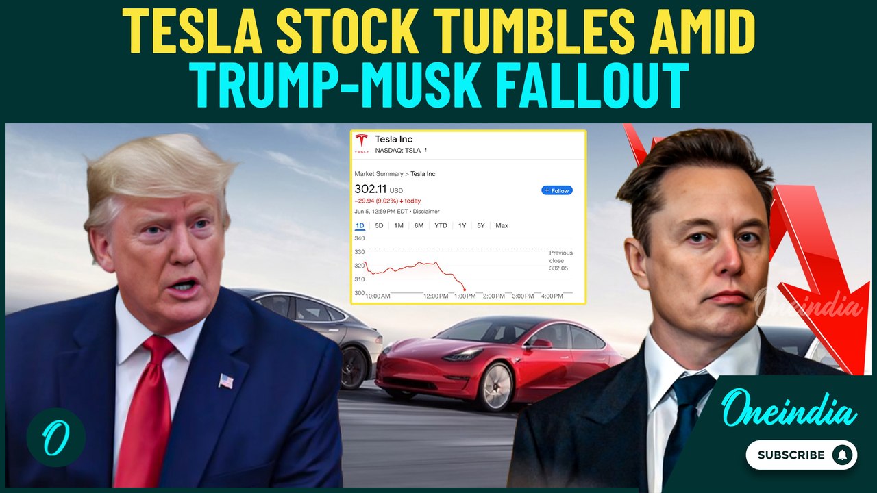 Trump Vs Musk: Tesla Stock Crashes 9% As Trump And Musk Clash Over 'Disgusting' Tax Bill Feud