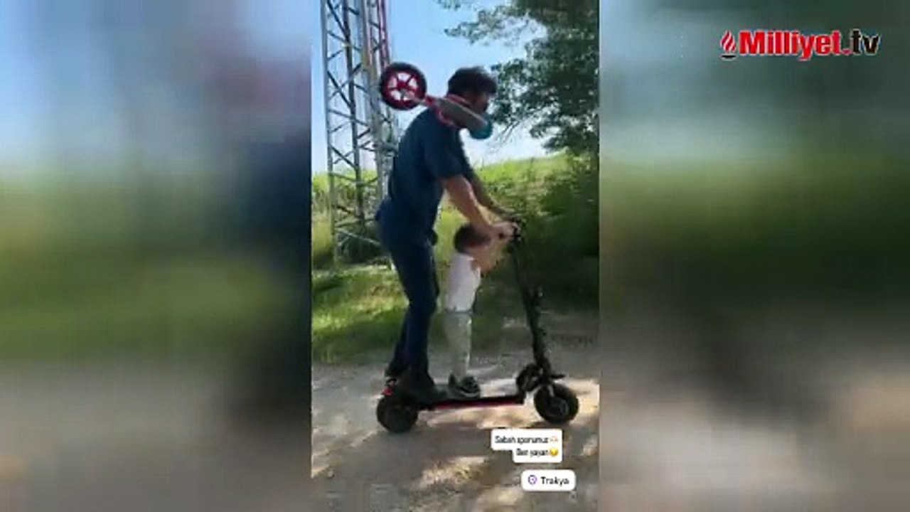 Kıvanç Tatlıtuğ ve oğlu Kurt Efe'den yeni poz! Sabah sporu yaptılar