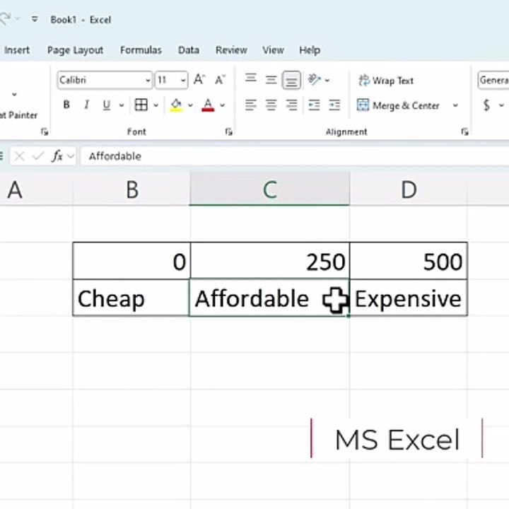 MS Excel HLOOKUP function for approximate data