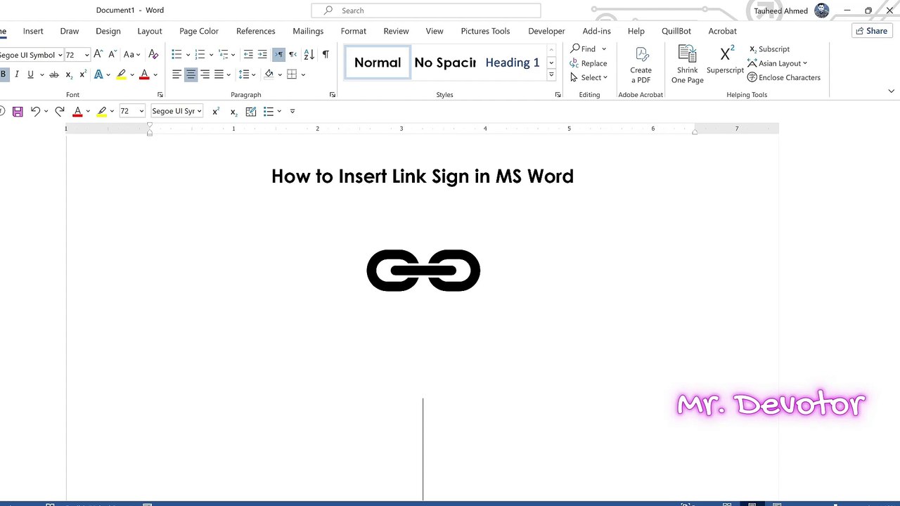How to Insert Link Sign in MS Word
