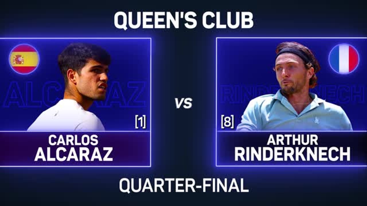 Alcaraz overcomes Rinderknech to reach Queen's semis