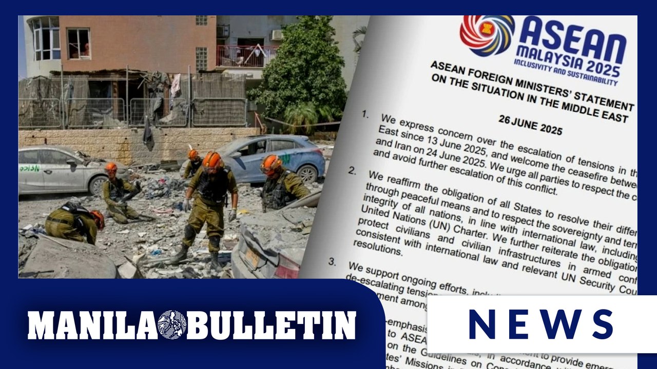 ASEAN urges restraint, welcomes Israel-Iran ceasefire