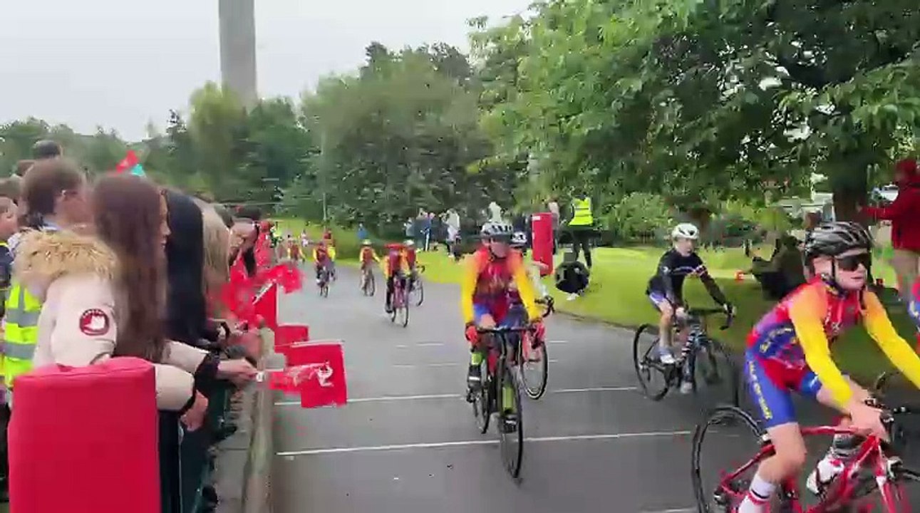 Sir Mark Cavendish Raceway - Youth Cycling League competitors complete a lap