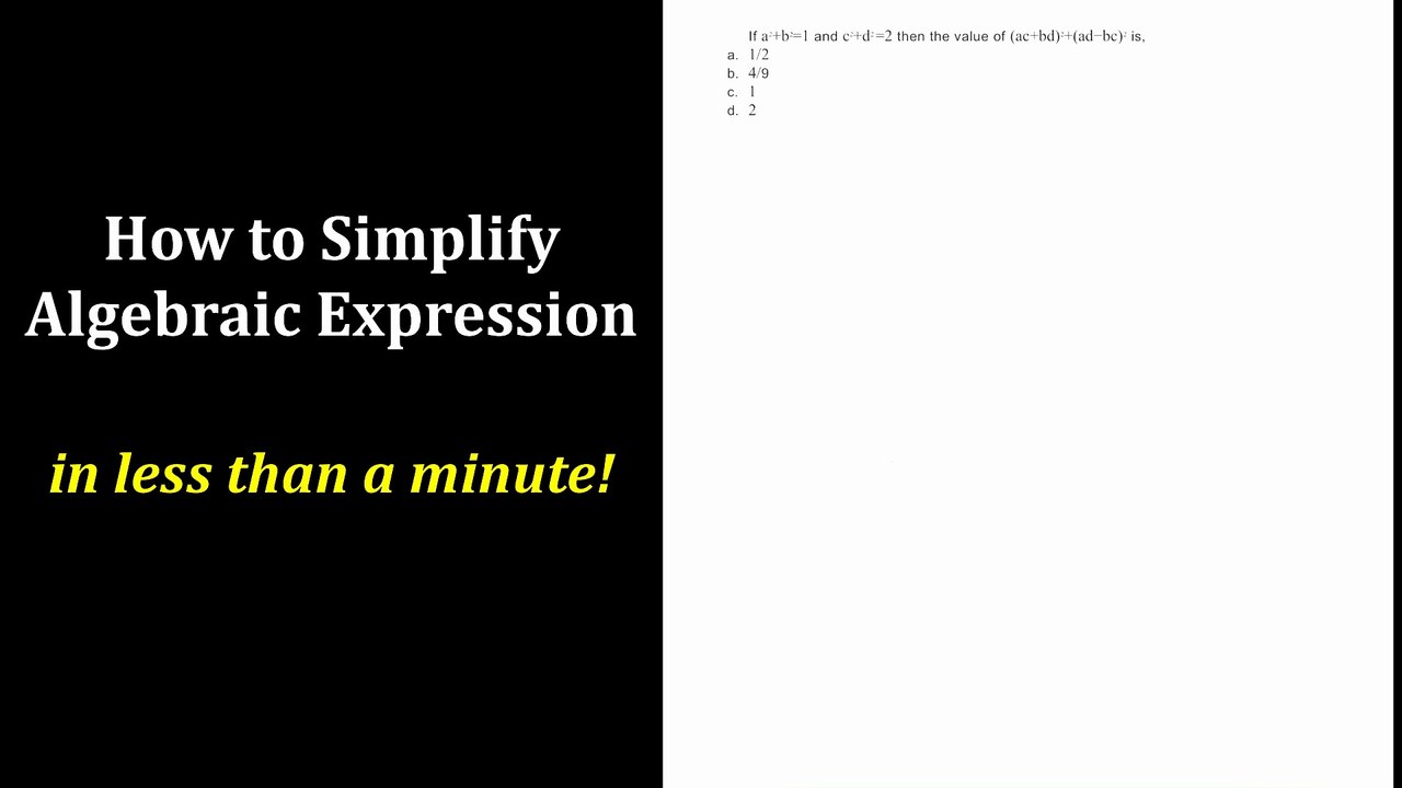 How to Solve Algebra Problem in less than a minute | Simplifying Algebraic Expression Quick and Easy!