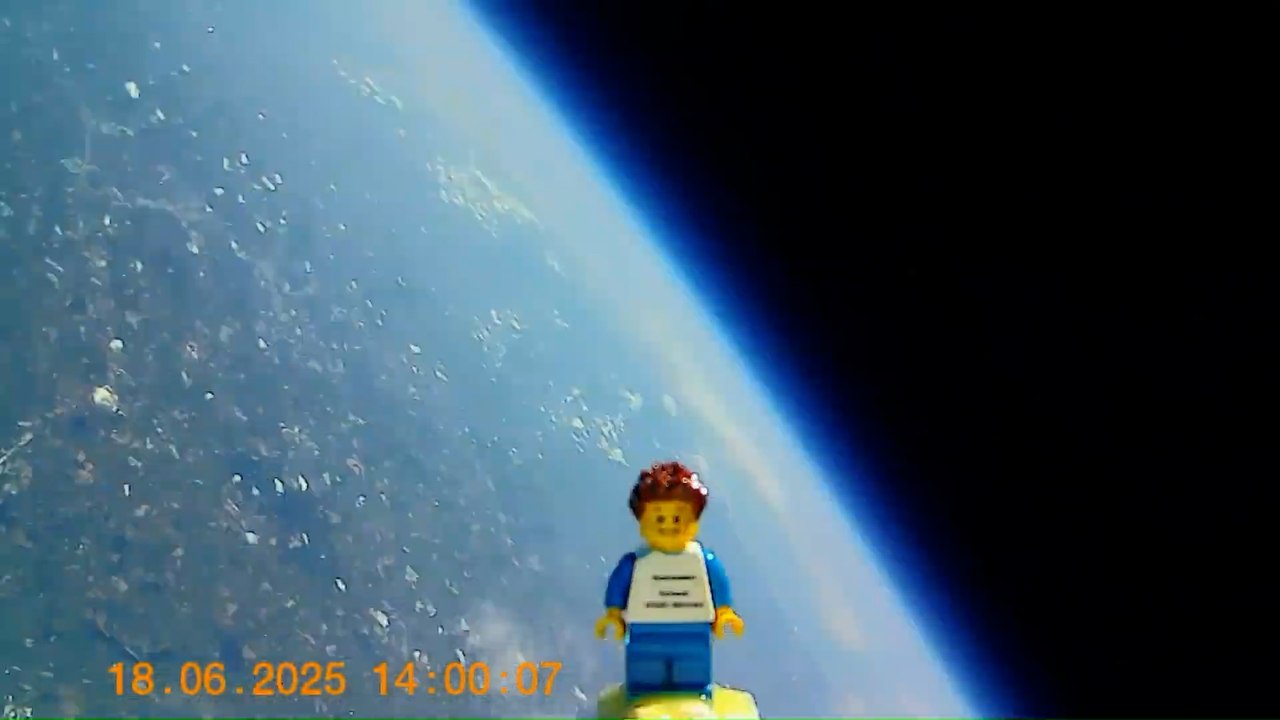 Lego man sent into space for school project