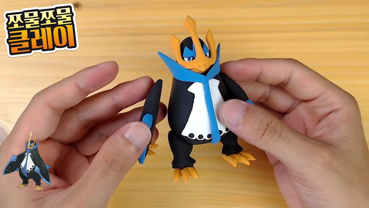 Sculpting Empoleon Water/Steel Pokémon Clay art