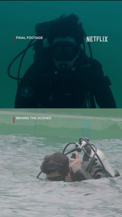 Detective Hwang behind the scuba mask