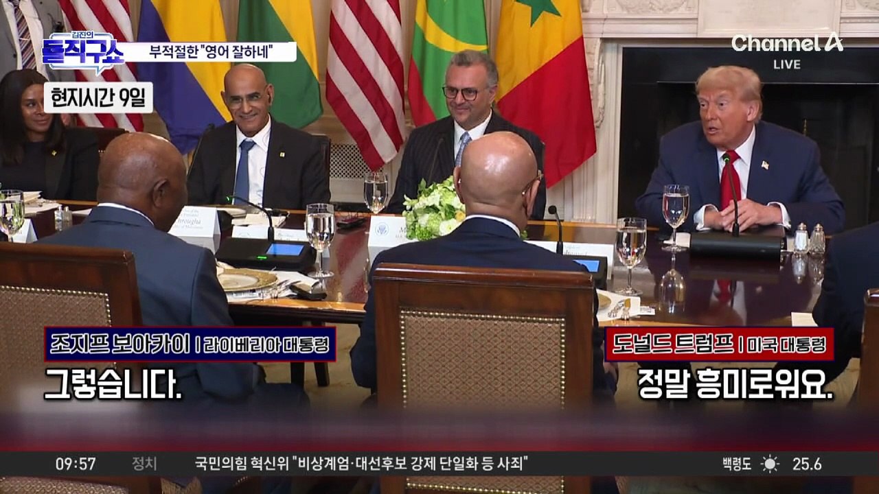 [핫피플]트럼프, 영어를 공용어로 사용하는 라이베리아 대통령에게 '영어 칭찬'