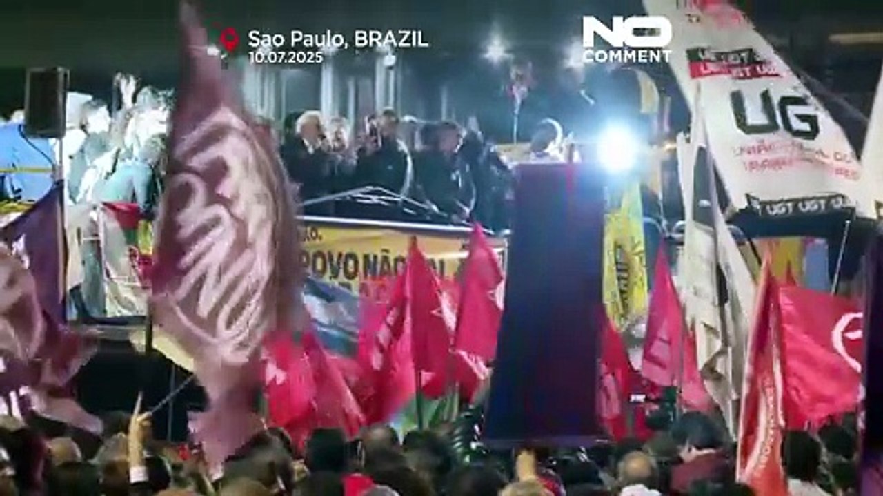 Brazilian demonstrators rally against Trump and urge taxing the rich