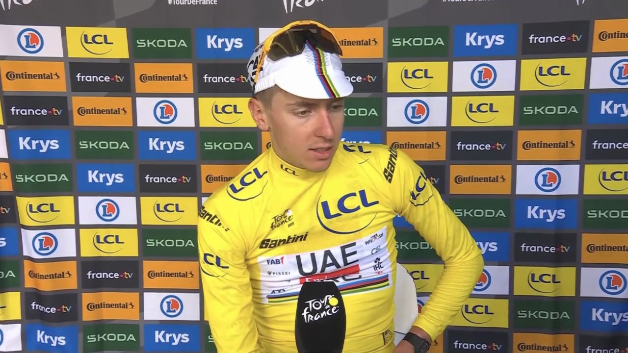 Tour de France 2025 - Tadej Pogacar : "Ce n'est pas une journée parfaite avec la chute de Joao Almeida"