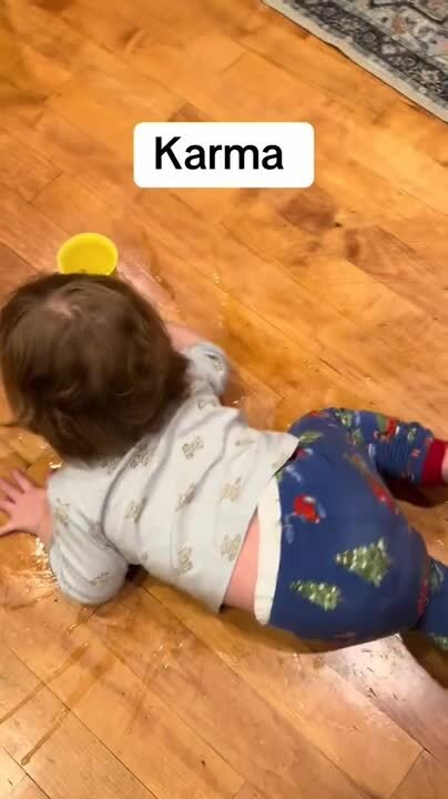 Toddler Slips After Spilling Water