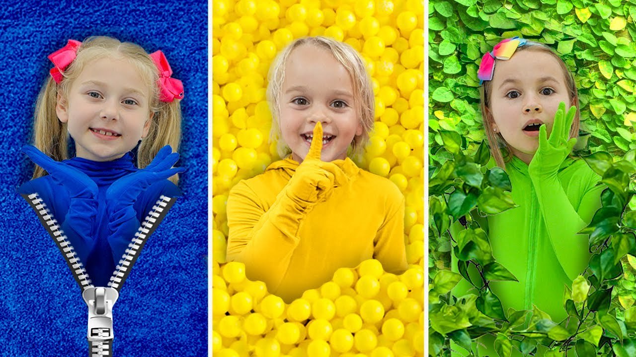 Hide and Seek in one color with Chris and friends