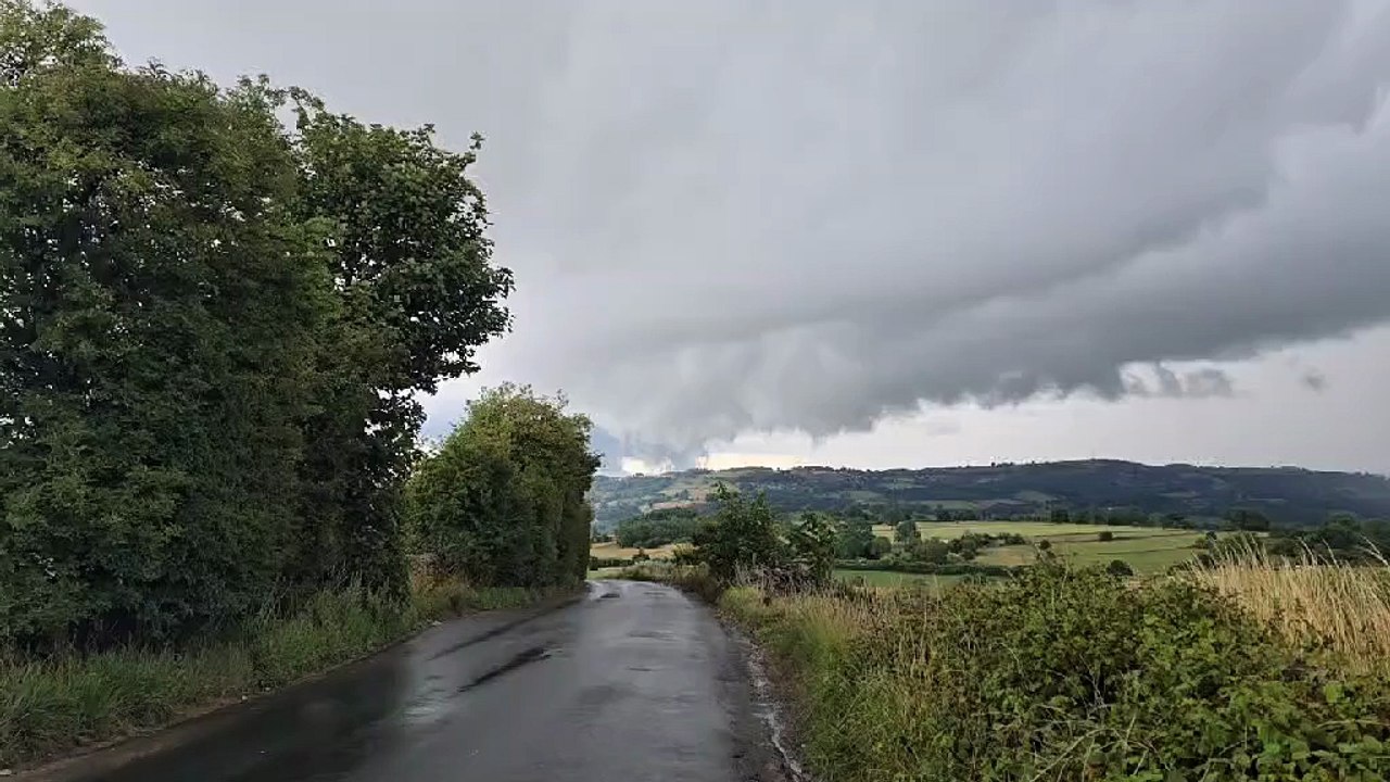 Clouds form swirling vertex above Derbyshire