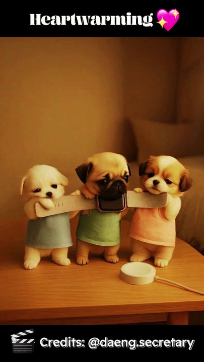 “I Can’t Handle This Cuteness 😭🐶” 🐾💗 | Credit: @daeng.secretary #cute #kitten #aivideo #cartoon