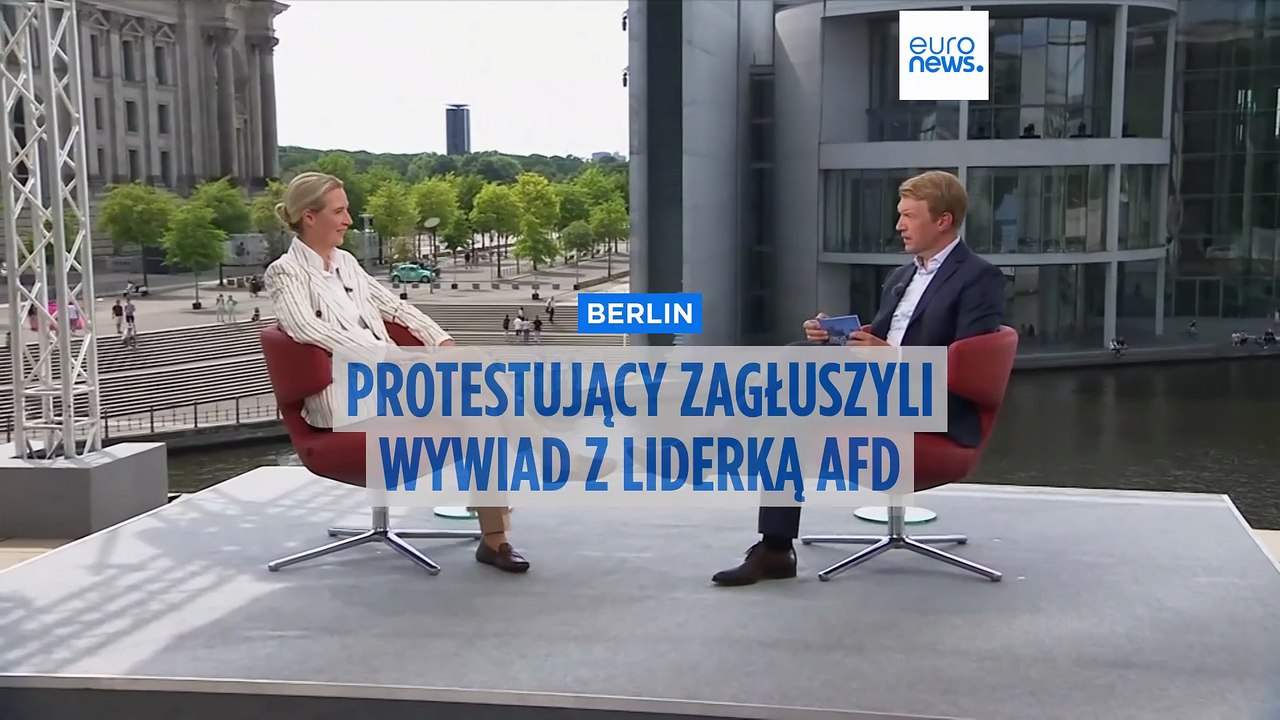 Protestujący zagłuszyli wywiad na żywo z liderką partii AfD Alice Weidel