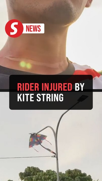 Motorcyclist choked by kite string on the MRR 2