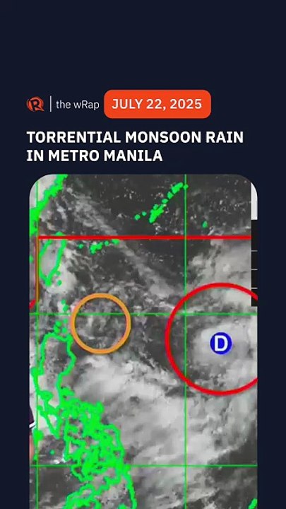 Torrential monsoon rain now possible in Metro Manila