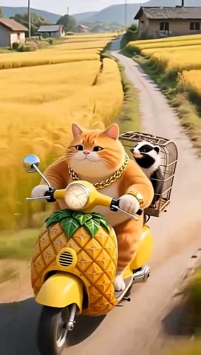 Ai animated orange cat funny cartoon video Dragon Tiger or cat Taken by Shunk #ai #cat #funny