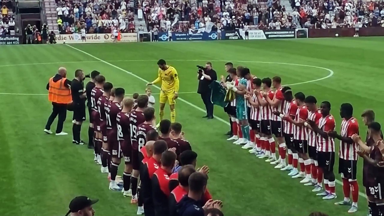Craig Gordon Testimonial: The iconic Hearts goalkeeper is given a round of applause.