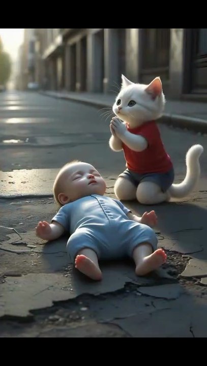 Kitten Prays for Baby After Truck Accident