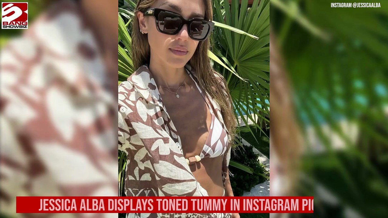 Jessica Alba displays toned tummy on Instagram
