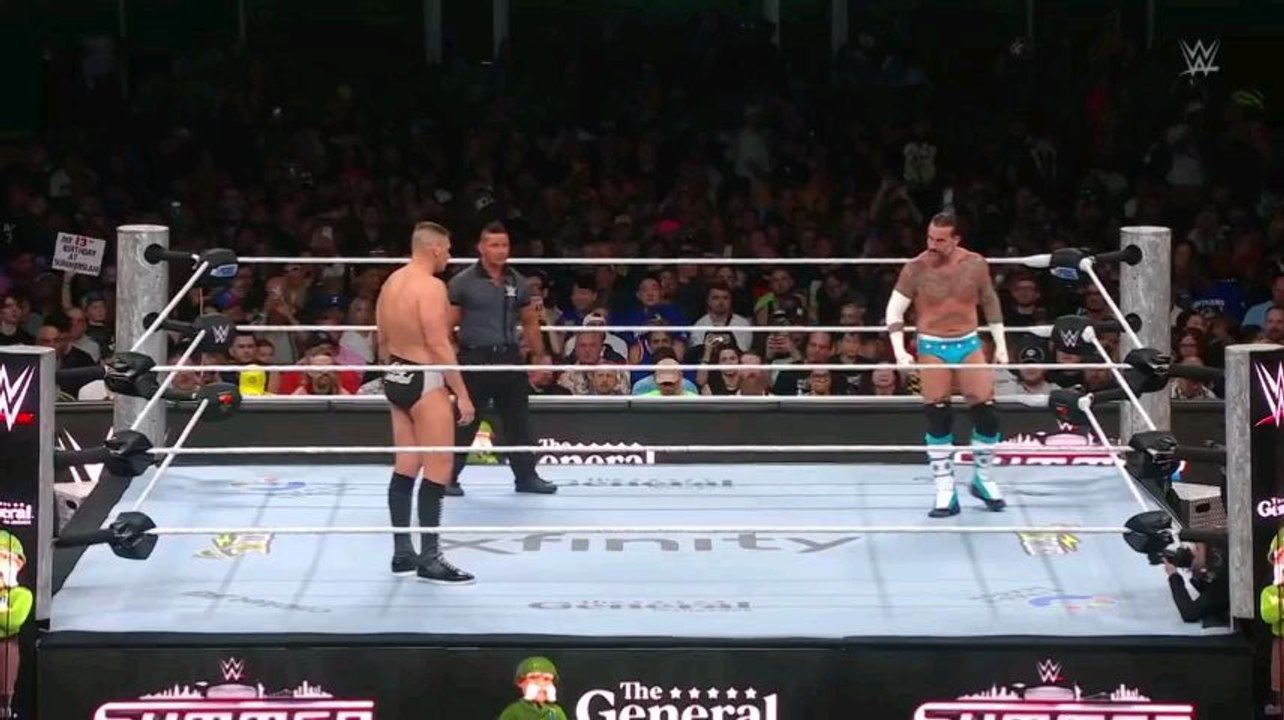 cm punk vs gunther summerslam main event night 1and seth rollins cashed in after cm punk winning