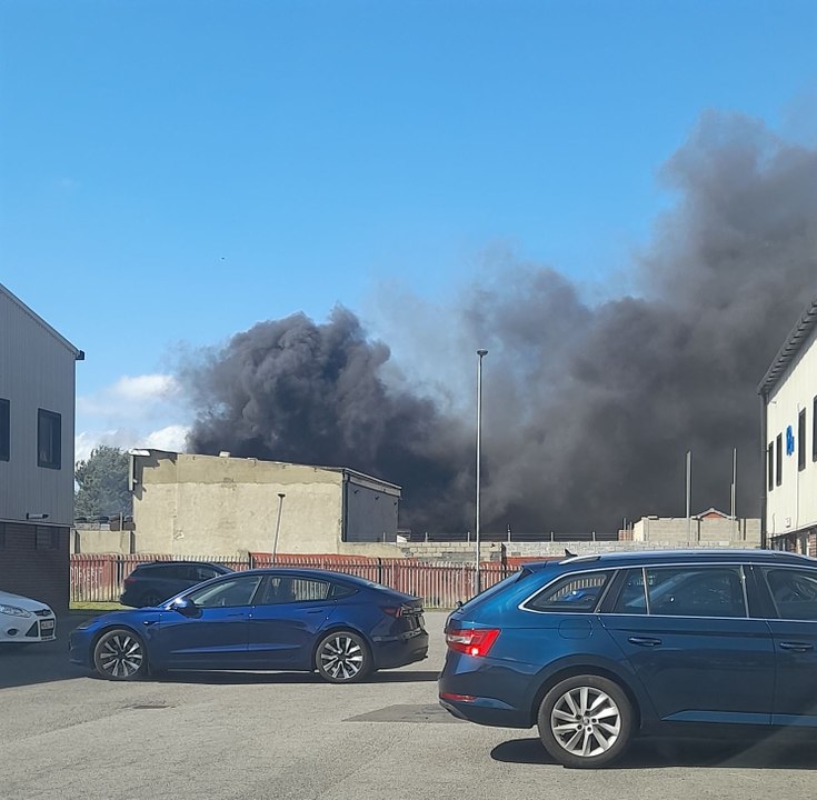 The scene of an industrial estate fire in Hartlepool on August 4