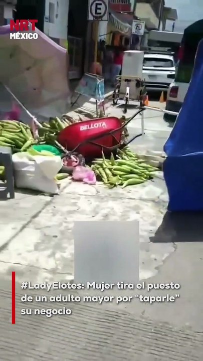 En Veracruz, una mujer tiró el humilde puesto de un señor que vendía elotes porque "tapaba su local". El acto quedó grabado y ya es conocida como #LadyElotes. La indignación no se hizo esperar.