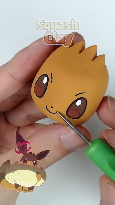 Making Gigantamax Eevee Pokémon out of clay #art #handmade #Pokemon #satisfying