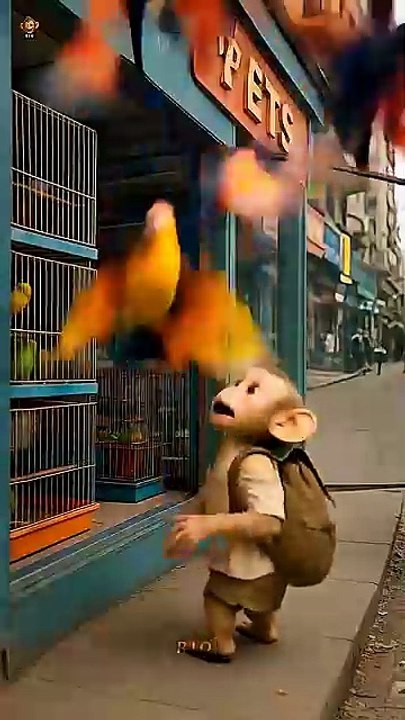 baby monkey rio birds emotional 😭 and beautiful story ❤️