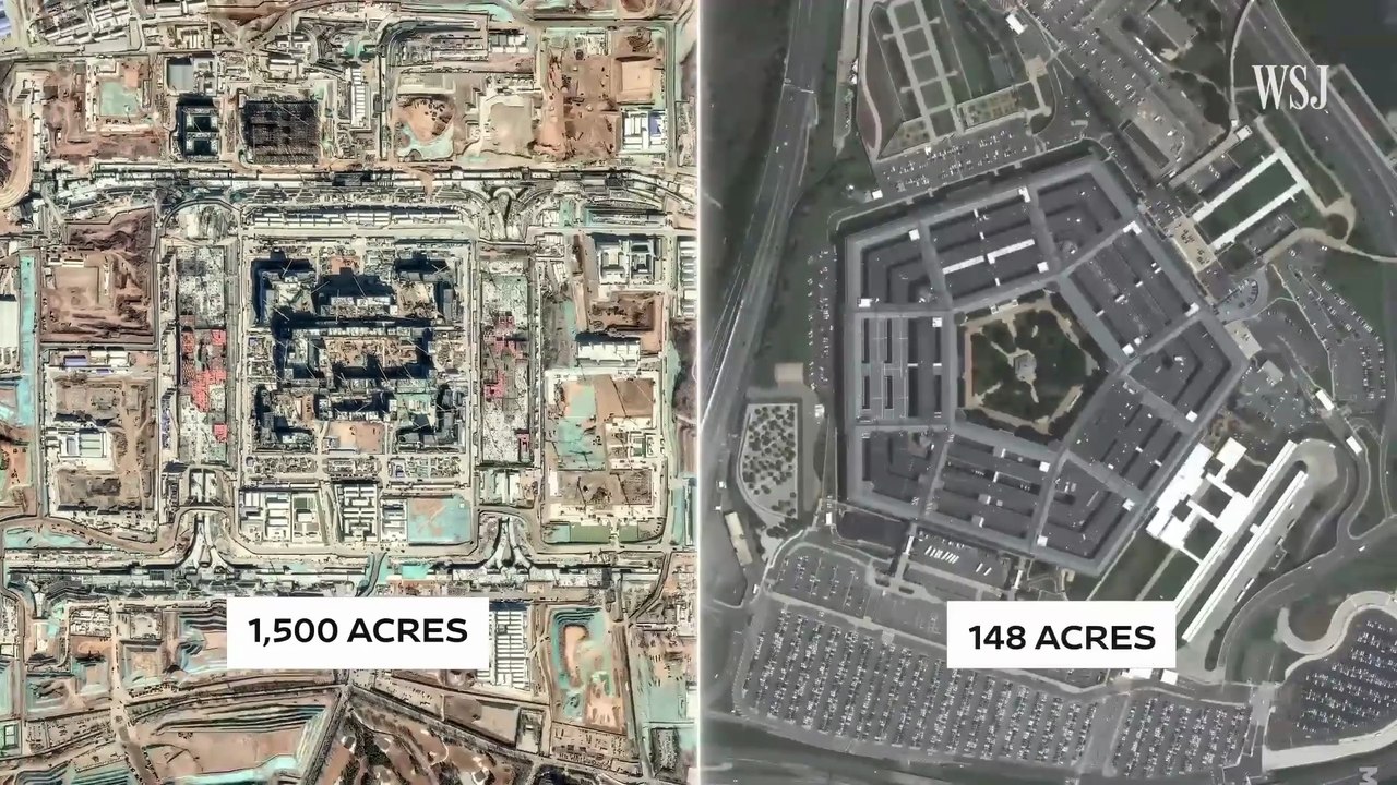 China’s New Military city is 10x The U.S Pentagon Size | WSJ Coordinates