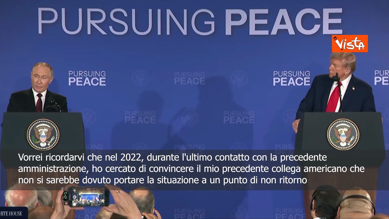 Putin ad Anchorage: Se Trump fosse stato Presidente Usa nel 2022 non ci sarebbe stata guerra