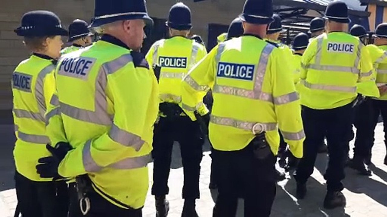 Police reinforcements arrive at Dudley protest