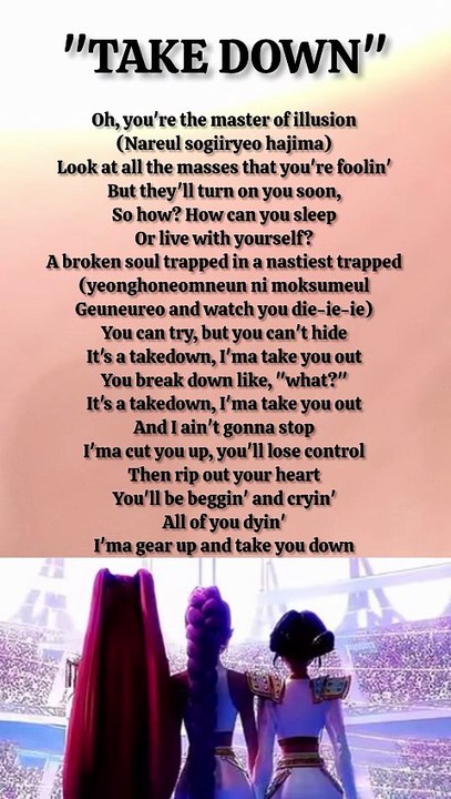 "TAKEDOWN"_Kpop demon hunters_song_lyrics_Rumi_Mira_Zoey#Kpopdemonhuntwrs#kpop#demonhunters#SongLyrics#Mira#Rumi#Zoey#Shorts#Song#Trending
