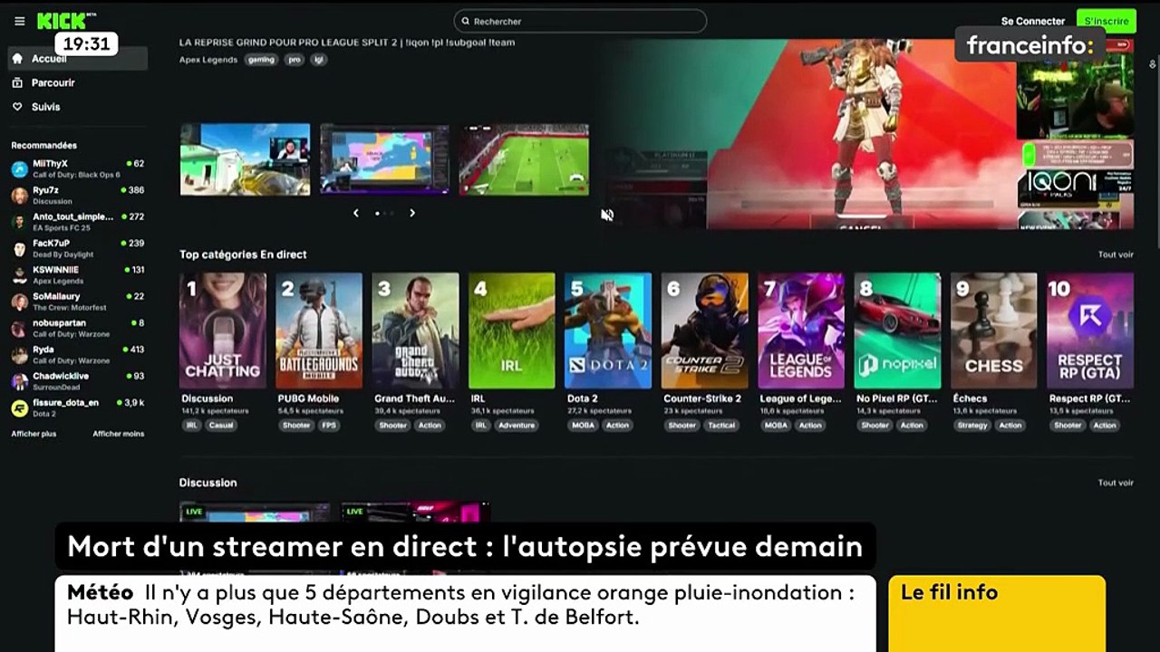 Mort du streamer Jean Pormanove en direct sur Kick