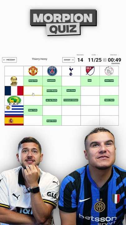 Le Morpion Quiz Football !