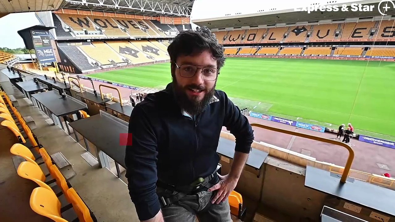 Express & Star reporter Daniel Walton braves the charity abseil at Molineux Stadium.